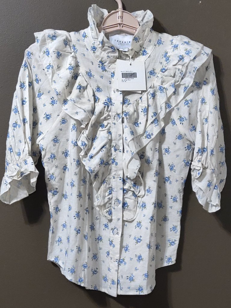Rochelle Behrens The Jill Ruffle Shirt Size Xs New With Tags — image 2 of 6